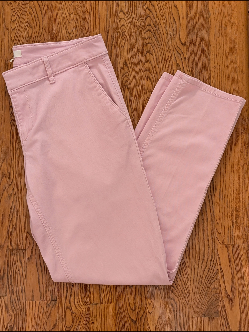 LOFT Light Pink Girlfriend Cotton Ankle Pants